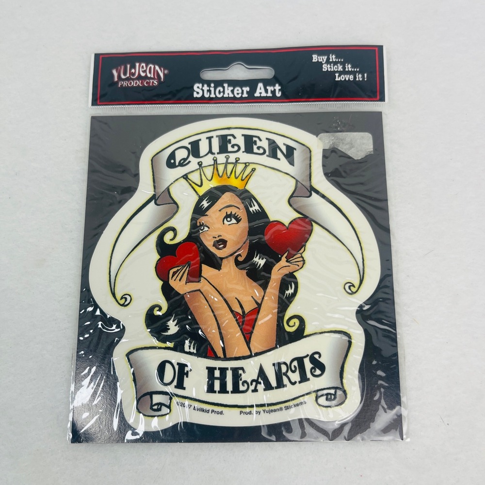 YuJean Sticker Art Queen of Hearts Decal Evilkid Productions Multi New